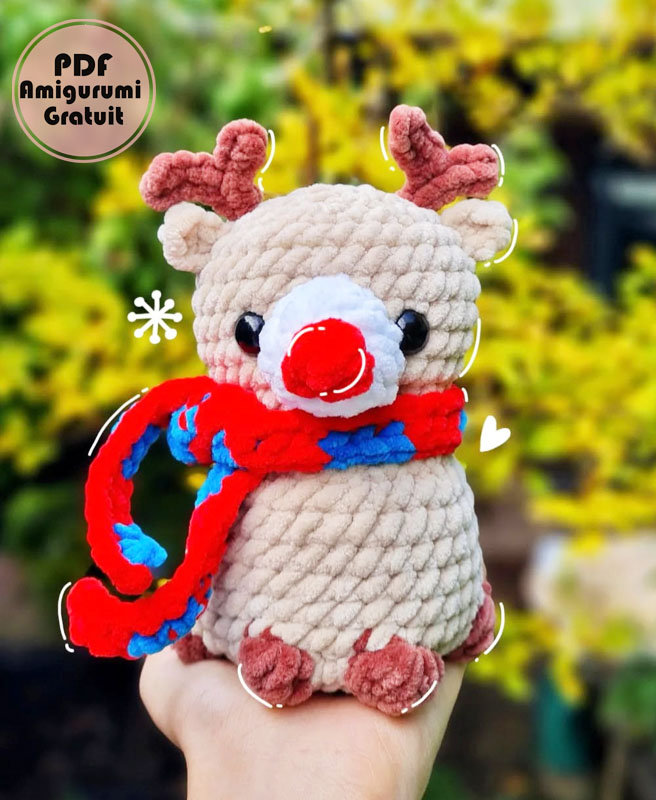 Amigurumi Cerf avec Écharpe PDF Modèle Gratuit (2)