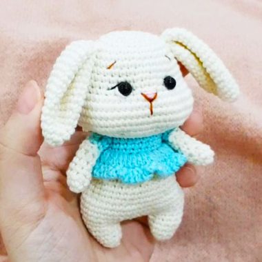 Amigurumi Lapin en Tenue Décontractée Facile à Réaliser (1)
