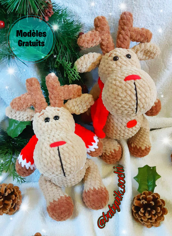 Cerf d'hiver au Crochet Amigurumi Modèle Gratuit (1)