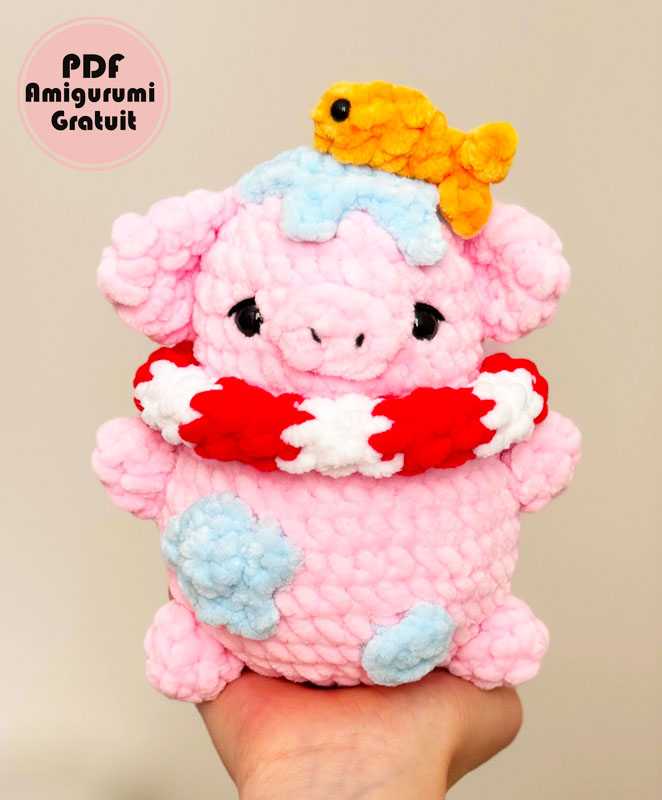 Cochon de Plage au Crochet Modèle PDF Étape par Étape (2)