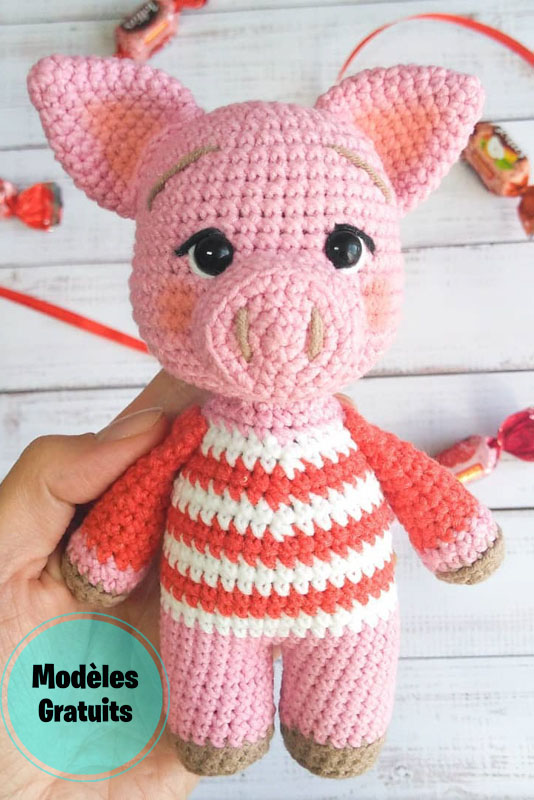 Cochon de velours en peluche Amigurumi Modèle Gratuit (3)