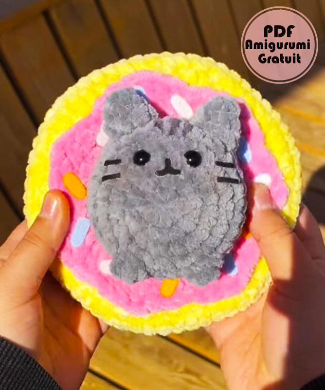 Donut Chat en Peluche au Crochet Patron Tuto Français (2)
