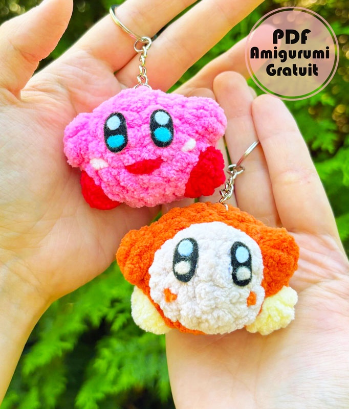 Kirby et Waddle Dee Porte-clés Amigurumi PDF Modèle (2)