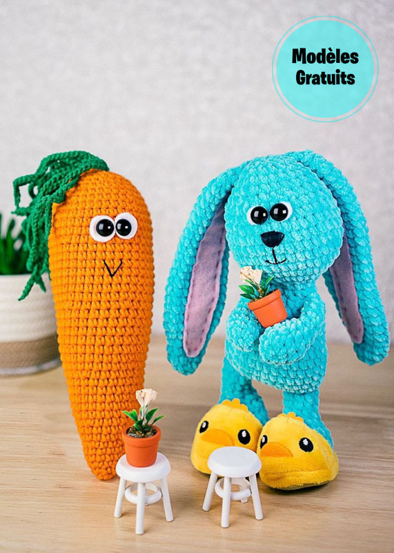 Lapin à la carotte au Crochet Amigurumi Modèle Gratuit (1)