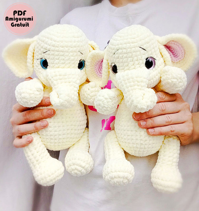 Les éléphants Penny et Renny au Crochet Modèle Gratuit (1)