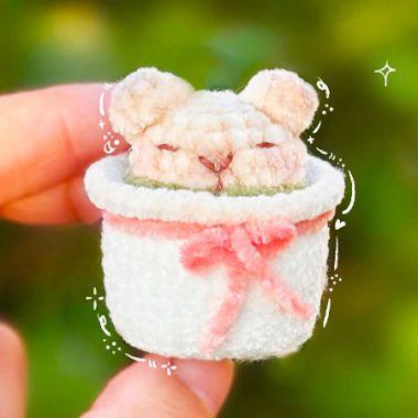 Matcha Hamster Porte-clés au Crochet Modèle PDF Gratuit (1)