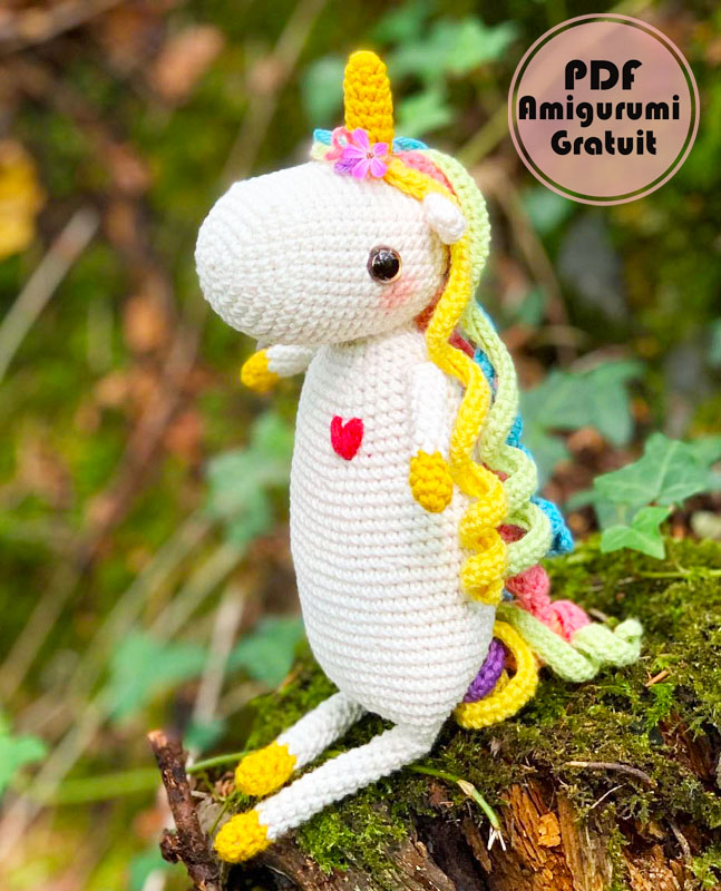 Modèle Crochet Licorne Arc-en-ciel Facile et Gratuit (2)