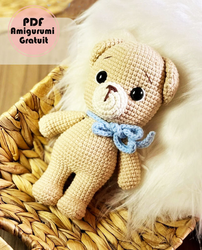 Ours avec Foulard Amigurumi PDF Modèle Gratuit (1)