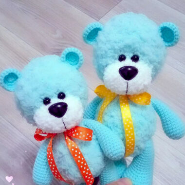 Ours en peluche Bleu Amigurumi Modèle Gratuit Crochet