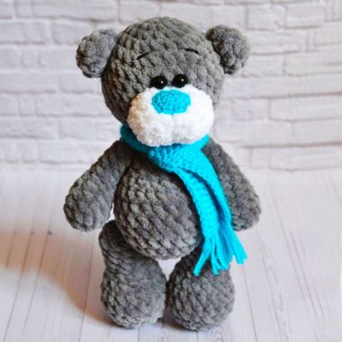 Ours en peluche gris au Crochet PDF Amigurumi Gratuit