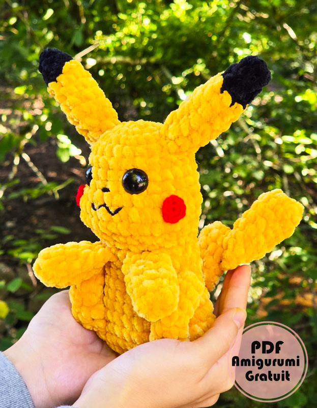 Pikachu Pokemon au Crochet Patron Gratuit Étape par Étape (2)