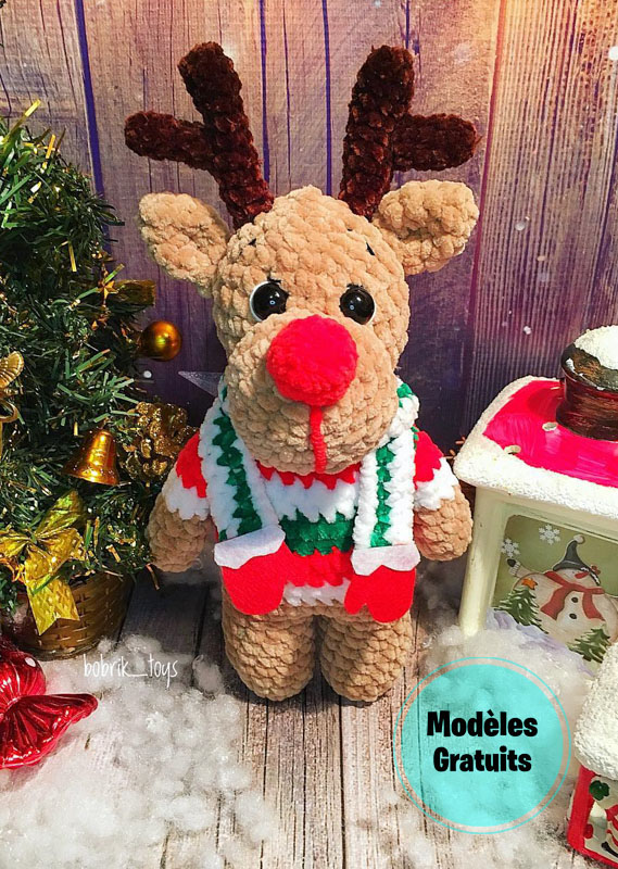 Renne d'hiver au Crochet Amigurumi Modèle Gratuit