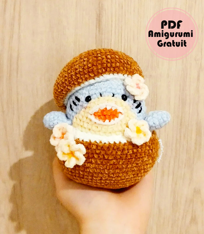 Requin dans la noix de Coco Amigurumi Modèle (2)