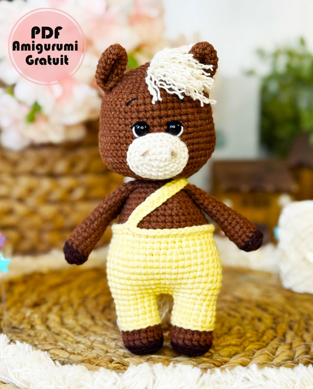 Cheval en Salopette Amigurumi PDF Modèle Gratuit (3)