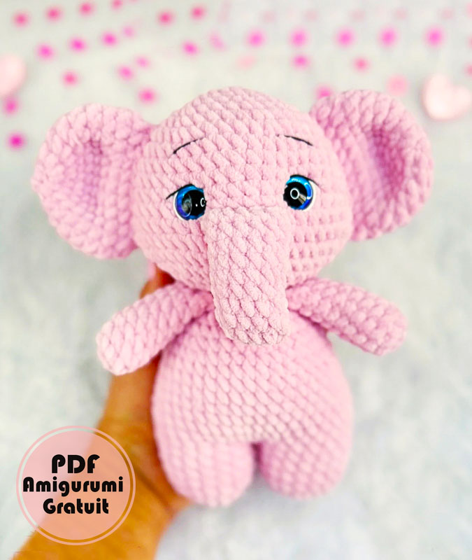 Bobby l’éléphant rose au Crochet Modèle Étape par Étape (2)
