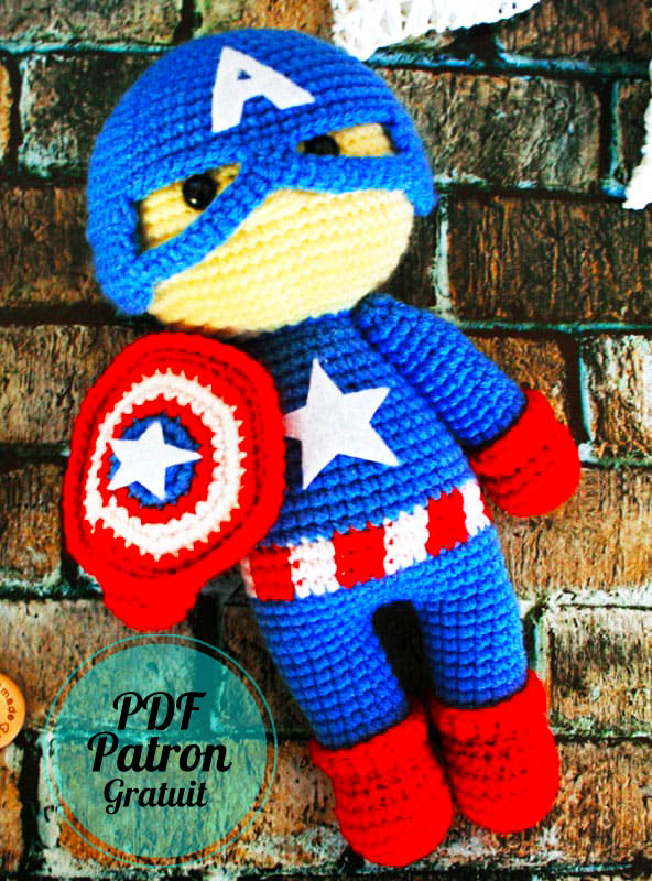 Capitaine Amérique Amigurumi PDF Modèle Gratuit (1)