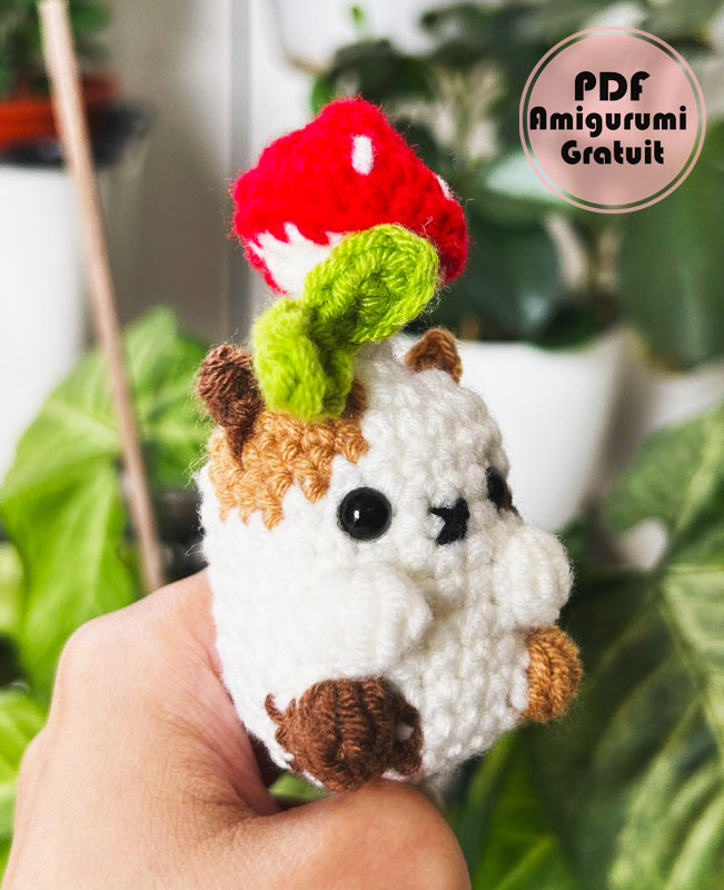Champignon Chat Porte-clés Amigurumi Modèle Gratuit (3)