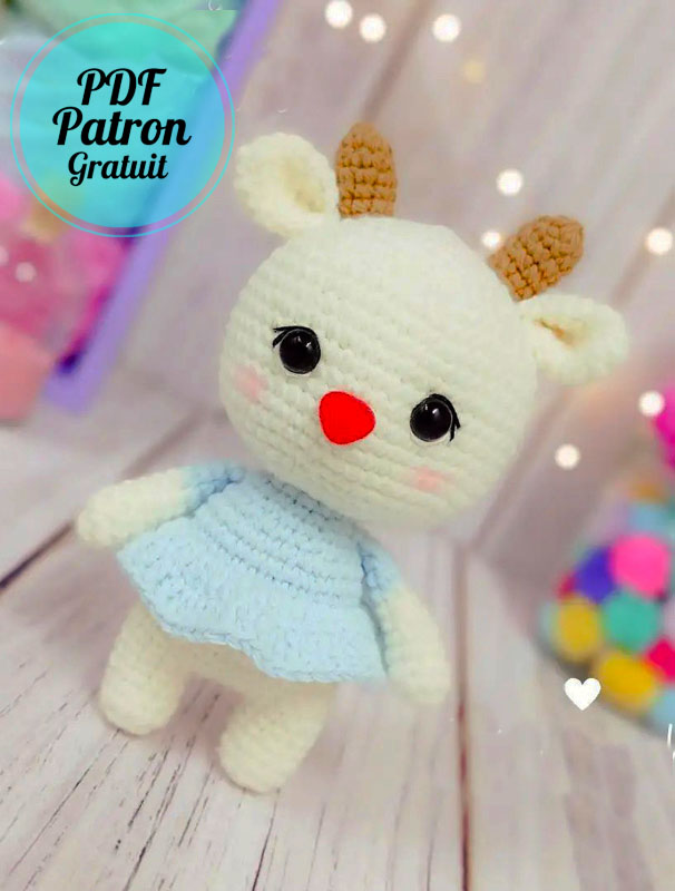 Fille Cerf Amigurumi Modèle PDF Gratuit au Crochet (2)