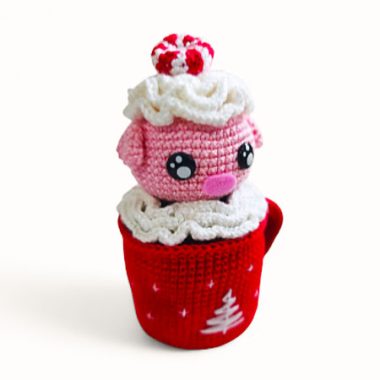 Ornement de Cochon pour Noël Modèle Crochet Gratuit (1)