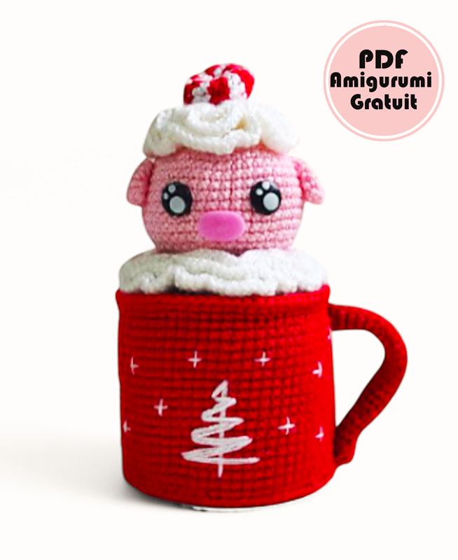 Ornement de Cochon pour Noël Modèle Crochet Gratuit (2)