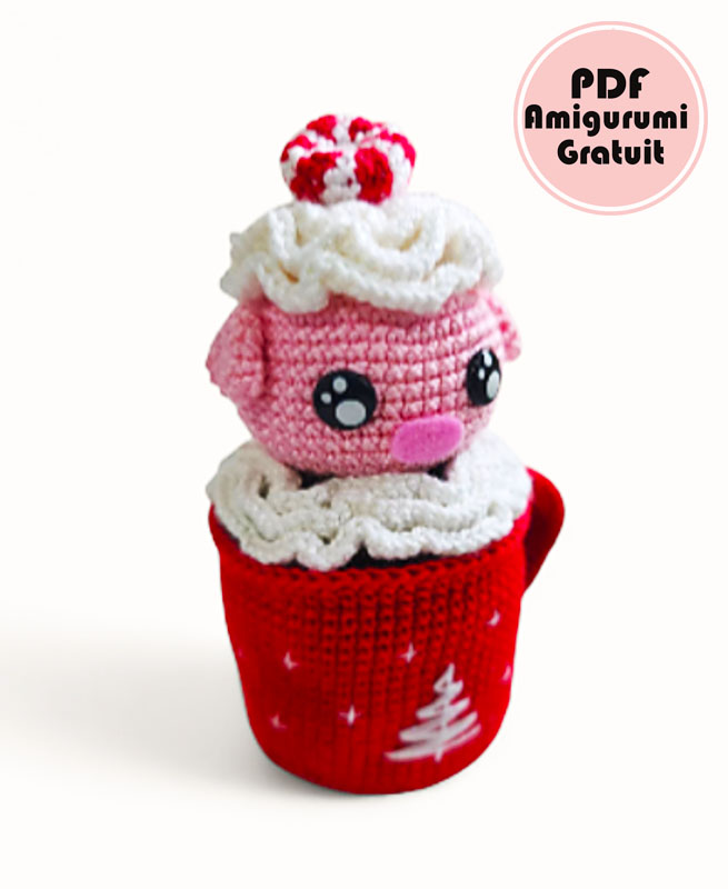 Ornement de Cochon pour Noël Modèle Crochet Gratuit (3)