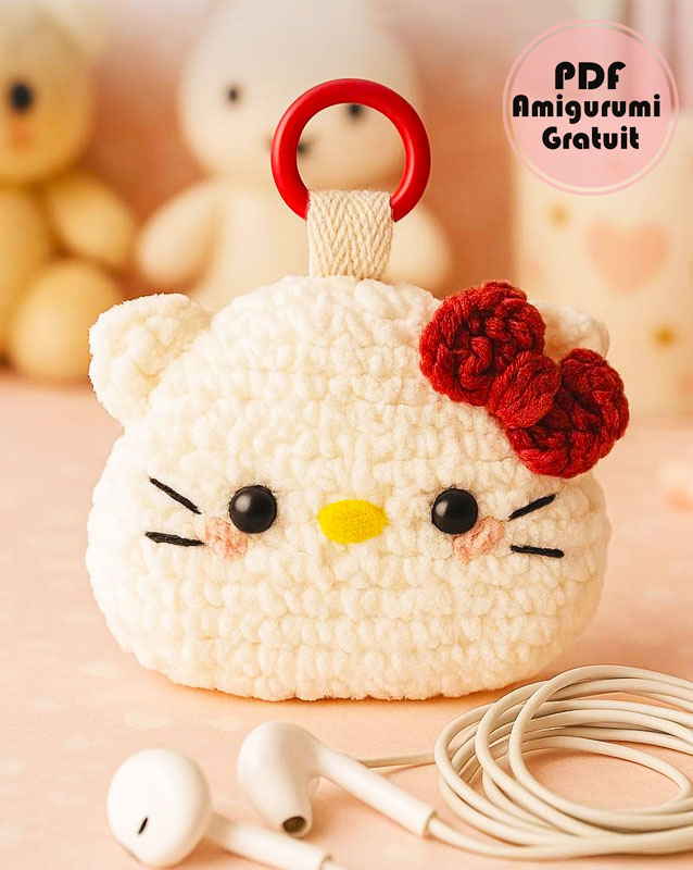 Pochette Câline Hello Kitty au Crochet PDF Modèle Gratuit (1)
