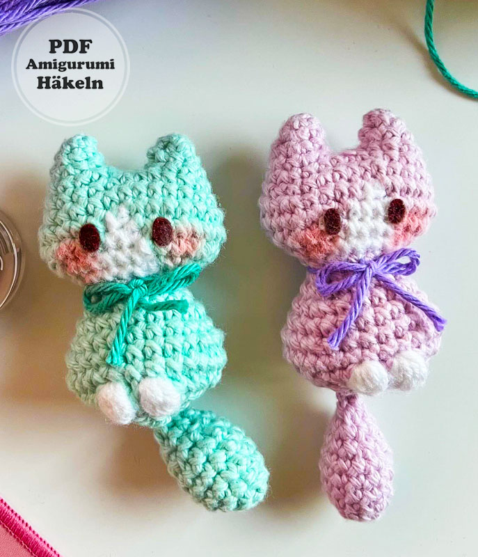 Porte-Clés Chaton au Crochet Modèle Étape Par Étape (3)