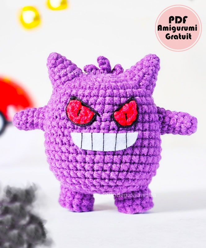 Amigurumi Gengar Pokemon PDF Modèle Gratuit (1)