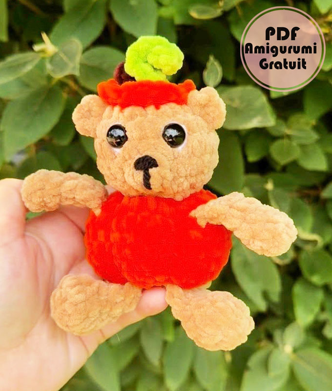 Ours citrouille pour Halloween Amigurumi Modèle Gratuit (2)