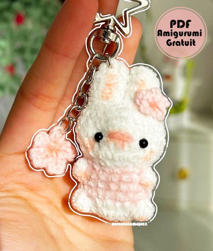 Porte-clés Lapin Sans Couture au Crochet Modèle Gratuit (1)