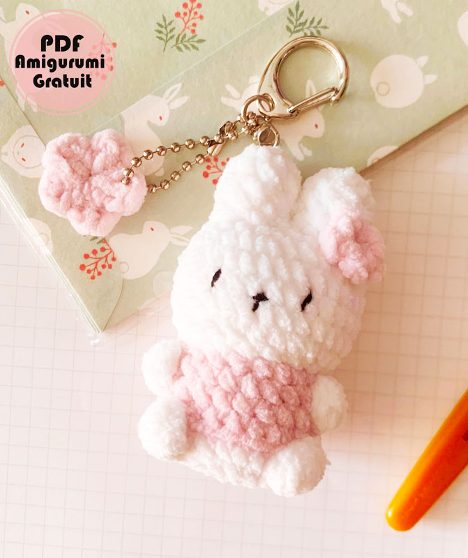 Porte-clés Lapin Sans Couture au Crochet Modèle Gratuit (2)