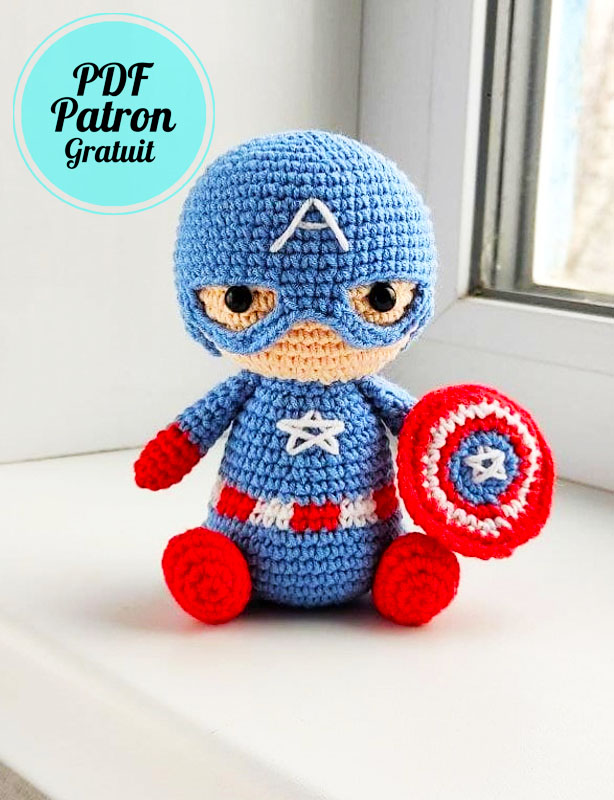 Capitaine America Poupée Amigurumi PDF Modèle Gratuit (3)