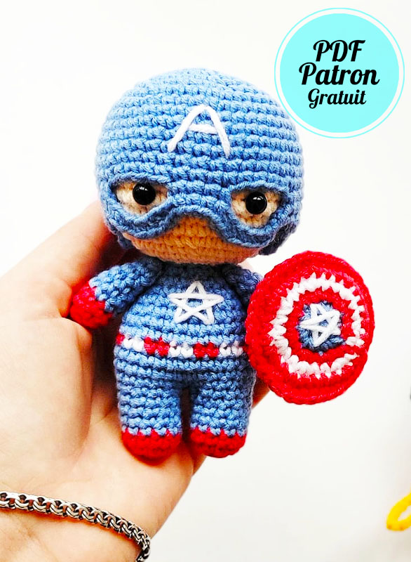 Capitaine America Poupée Amigurumi PDF Modèle Gratuit (5)