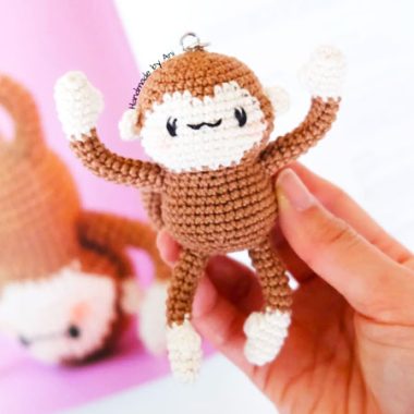 Porte-clés Singe au Crochet PDF Patron Étape par Étape (1)