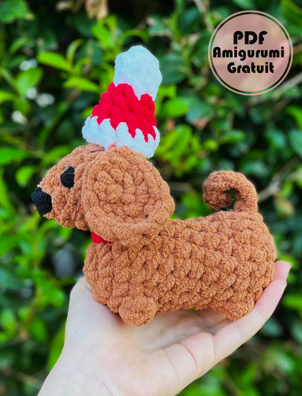 Petit Chiot de Noël Amigurumi PDF Modèle Gratuit (3)