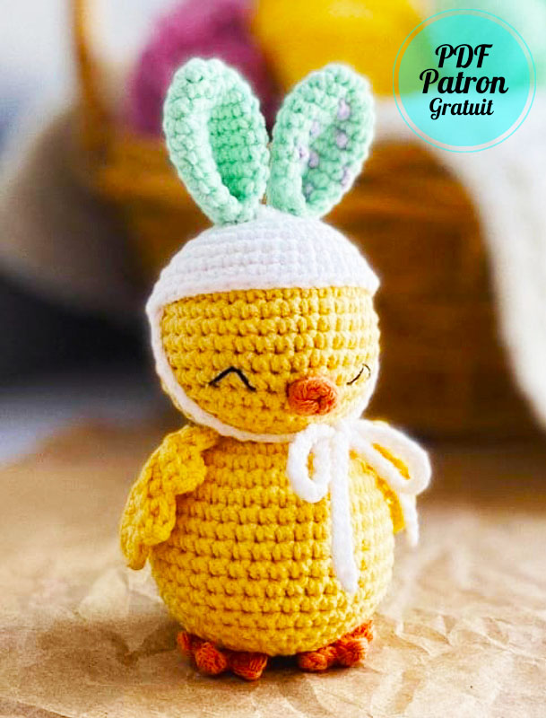 Poussin de lapin de Pâques PDF Patron Gratuit (3)