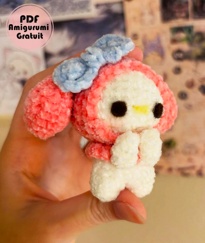 My Melody Lapin Amigurumi PDF Patron Gratuit (2)