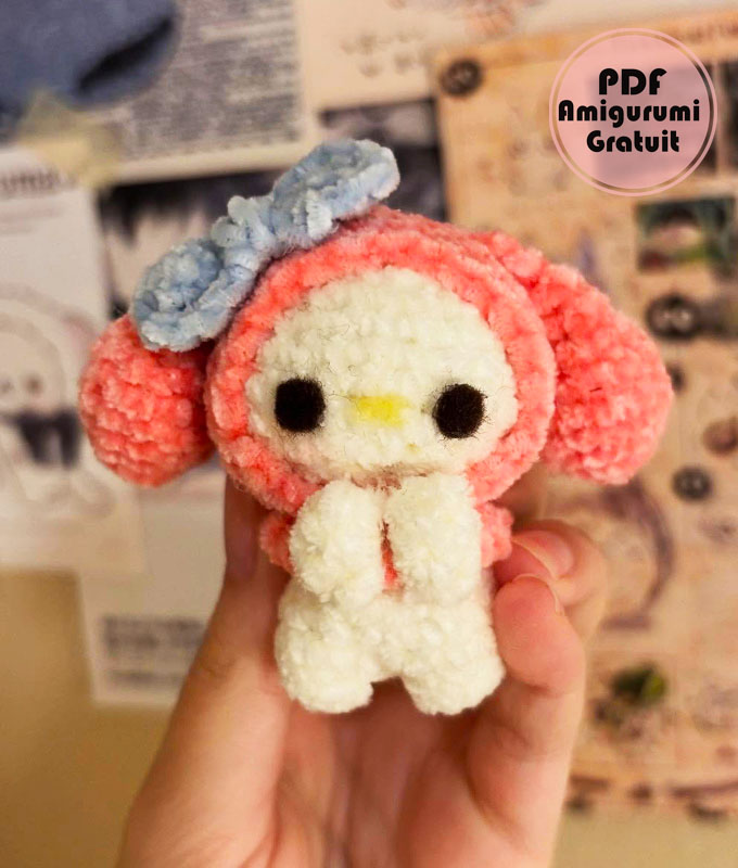 My Melody Lapin Amigurumi PDF Patron Gratuit (3)