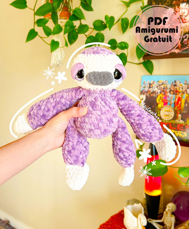 Paresseux en Peluche au Crochet Modèle PDF Gratuit (3)
