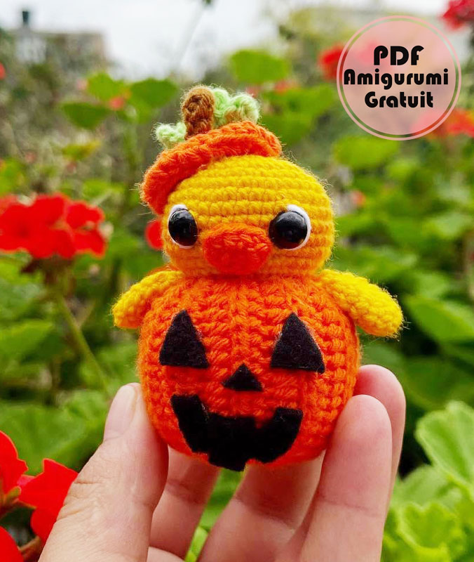 Canard Citrouille pour Halloween Amigurumi Modèle Gratuit (2)