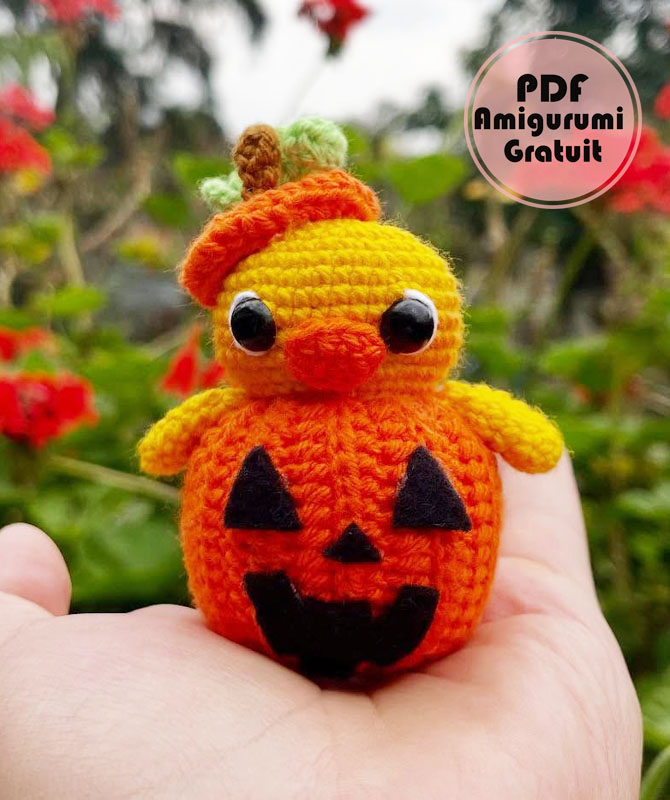 Canard Citrouille pour Halloween Amigurumi Modèle Gratuit (3)