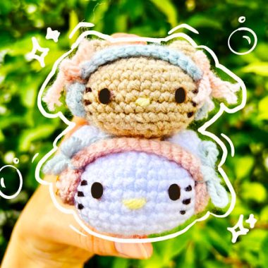 Modèle de porte-clés Chococat et Hello Kitty au Crochet (1)