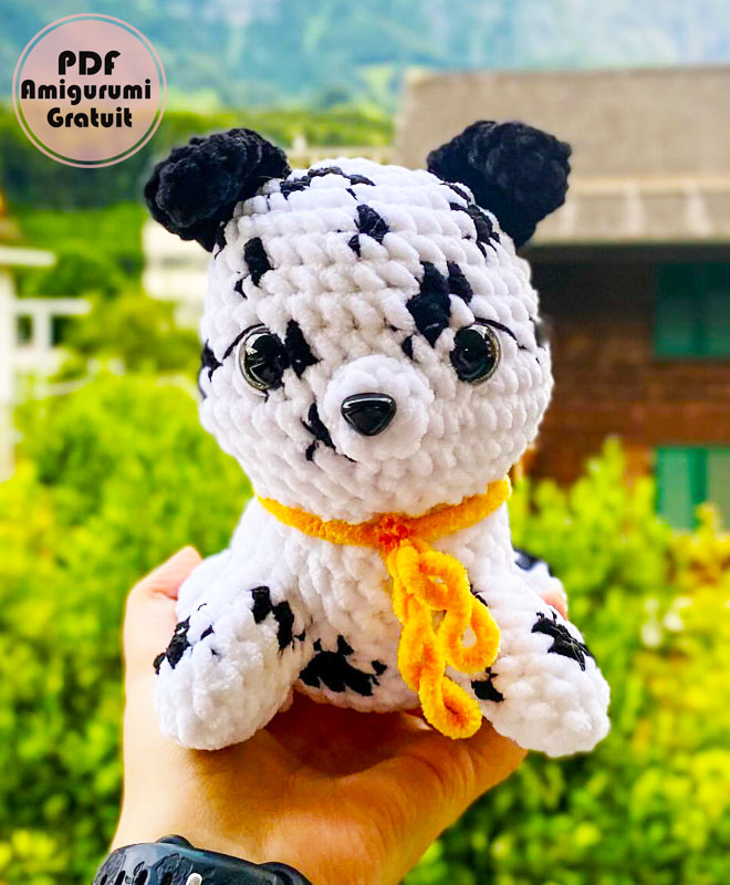 Chien Dalmatien en peluche au Crochet Patron Français (3)