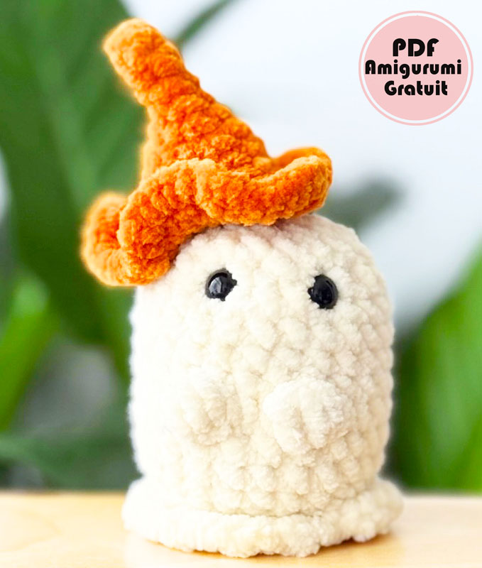 Fantôme avec Chapeau Amigurumi PDF Patron Français (2)