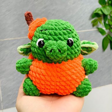 Petit Citrouille Dragon au Crochet PDF Tuto Français (1)