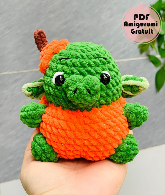 Petit Citrouille Dragon au Crochet PDF Tuto Français (2)