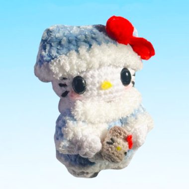 Porte-clés Hello Kitty D’hiver Amigurumi Patron Gratuit (1)