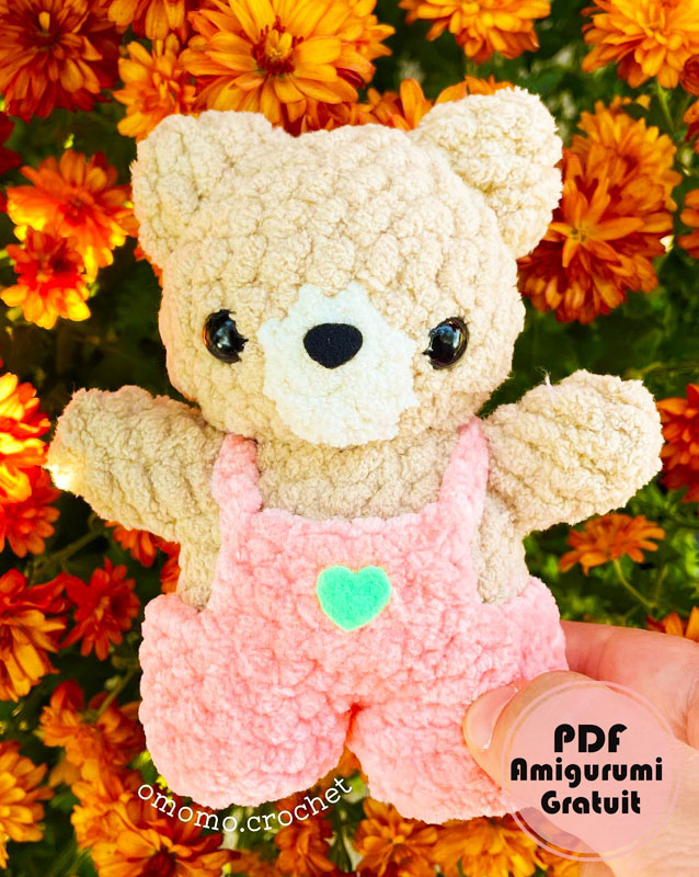 Amigurumi Bébé ours en Salopette PDF Patron Gratuit