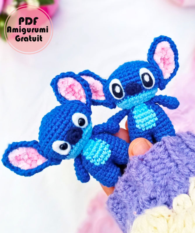 Amigurumi Lilo et Stitch Porte-clés Modèle PDF Gratuit (2)