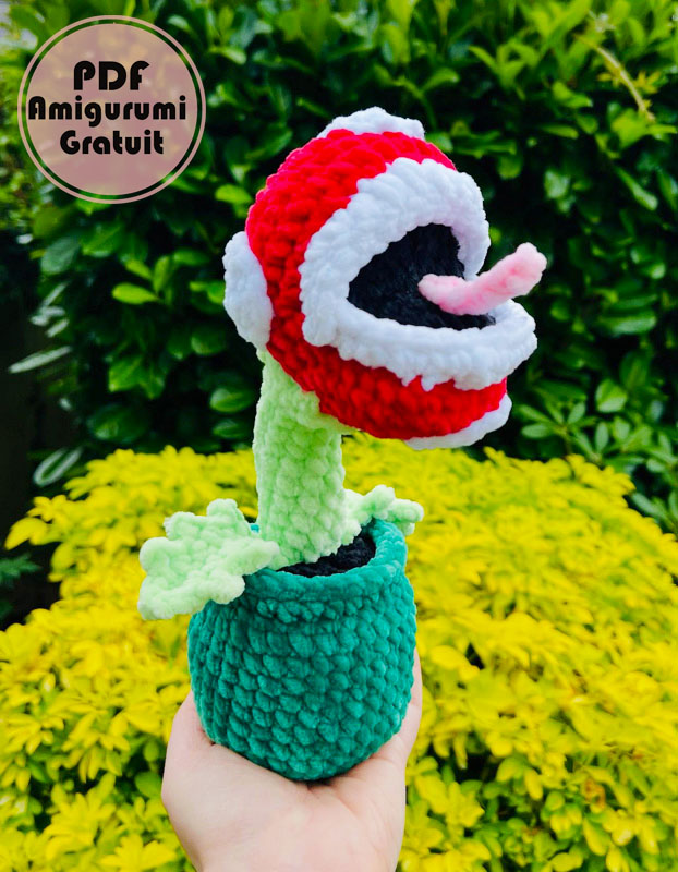 Plante Piranha de Super Mario au Crochet Modèle (3)